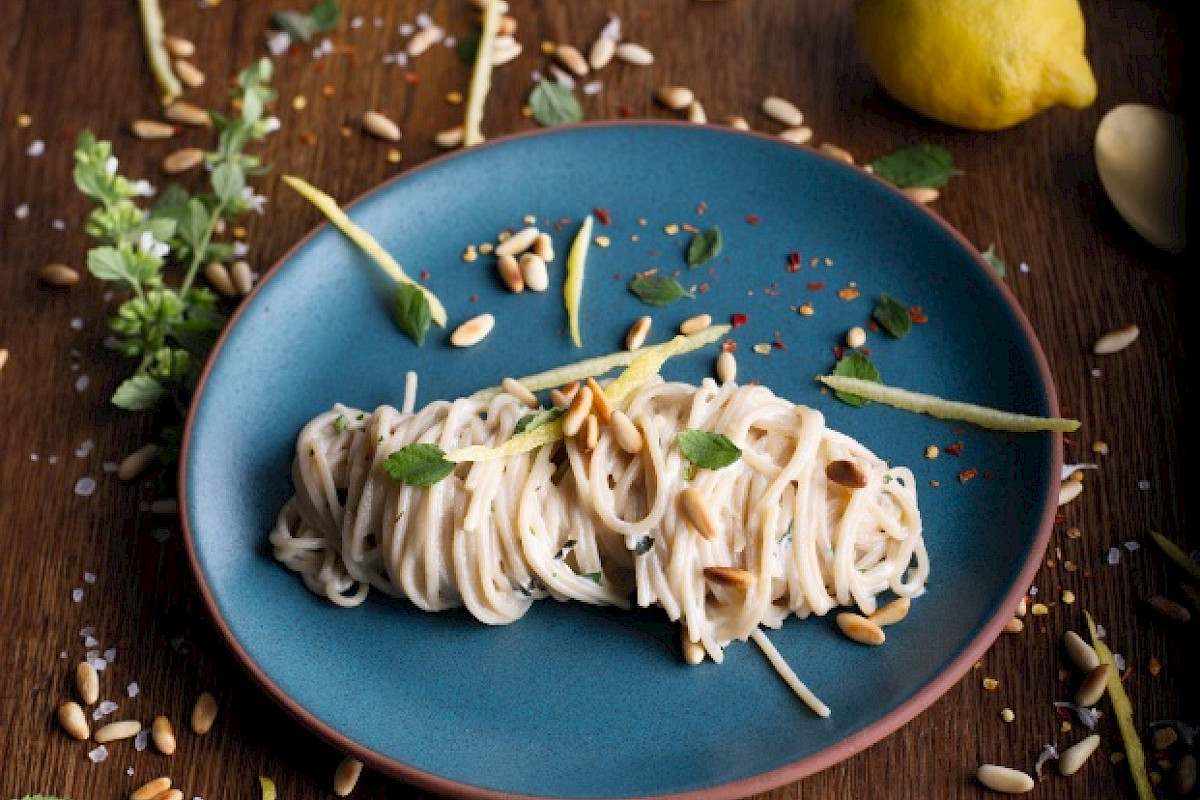 Dinkel-Spaghetti mit Zitronencreme