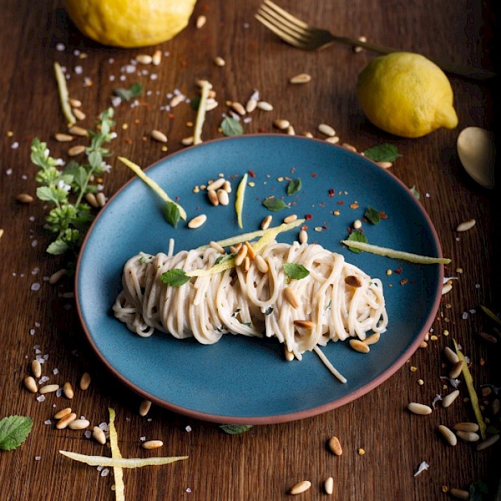 Dinkel-Spaghetti mit Zitronencreme