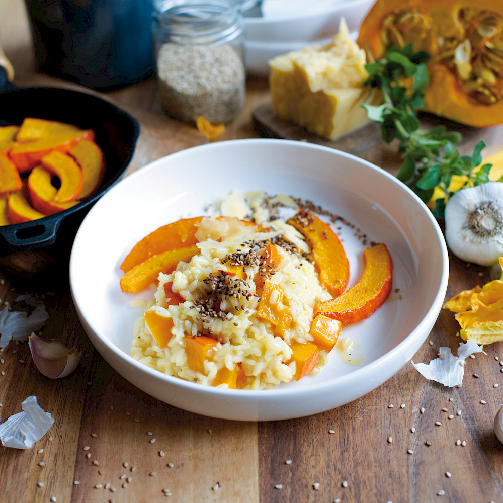 Risotto con la zucca mit Hokkaidokürbis