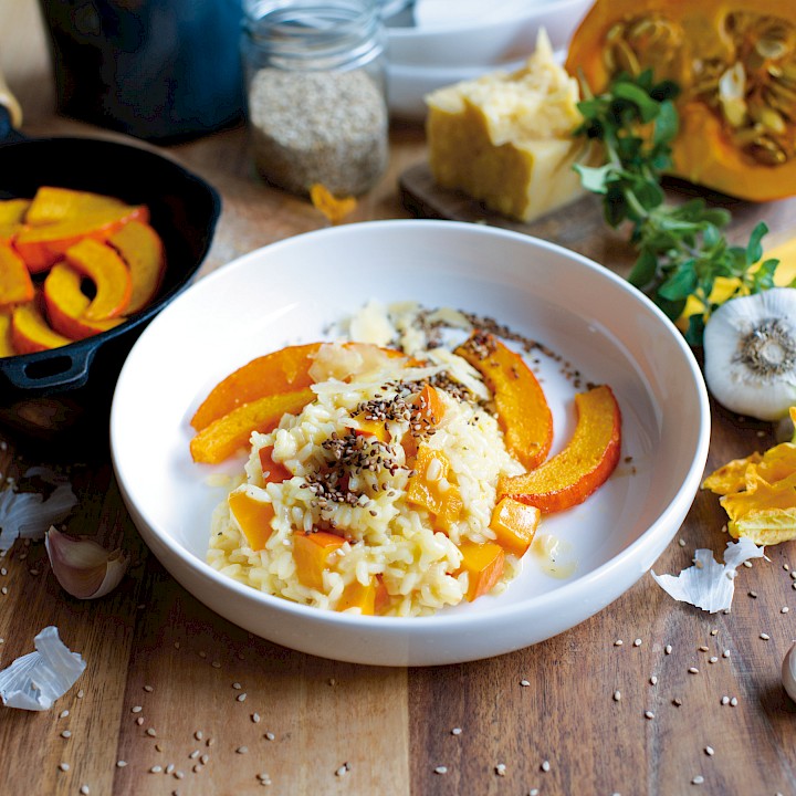 Risotto con la zucca mit Hokkaidokürbis