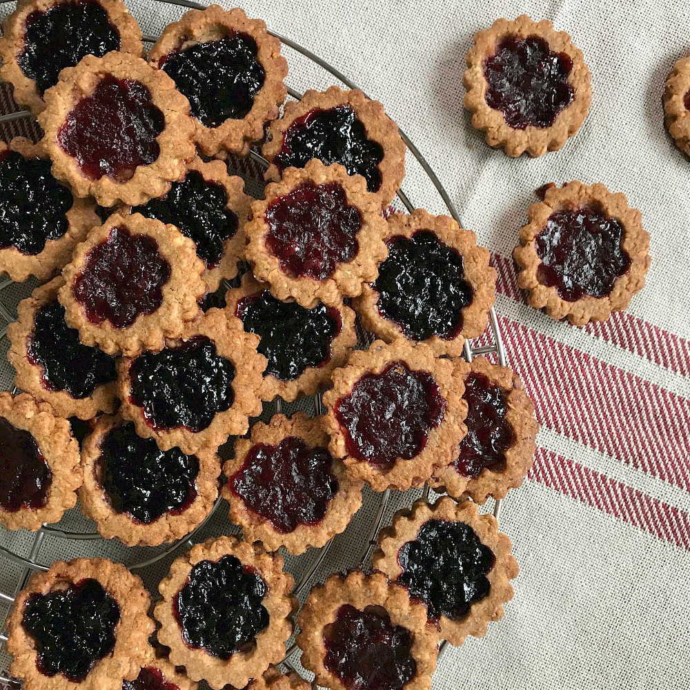 Linzerplätzchen, Plätzchen mit Marmeladenfüllung
