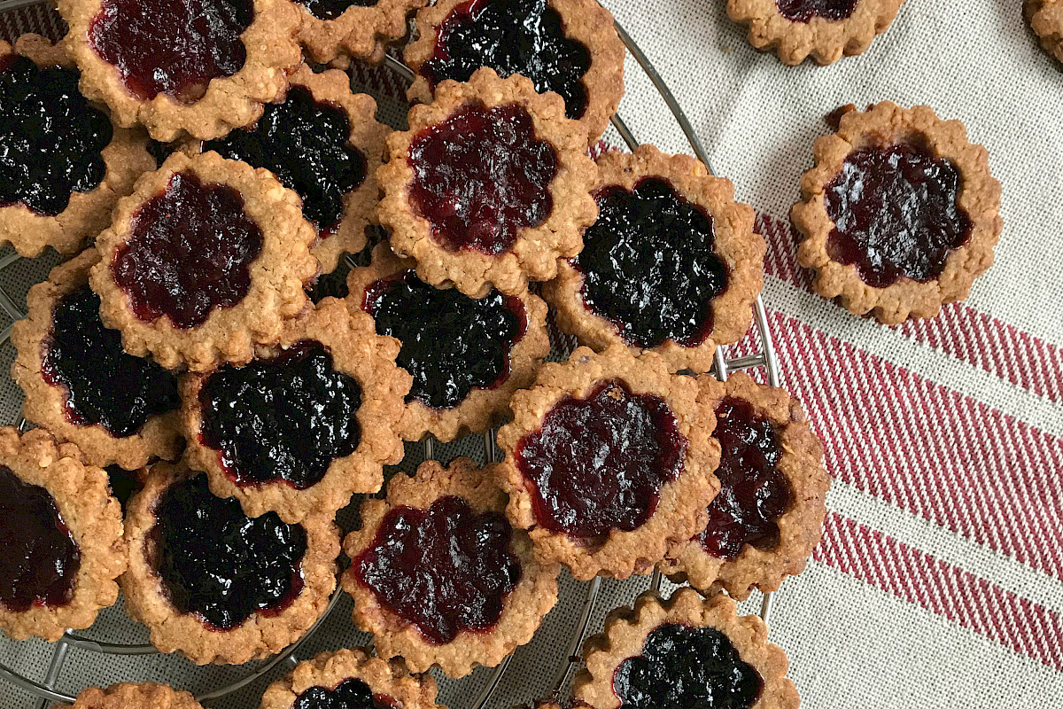 Linzerplätzchen, Plätzchen mit Marmeladenfüllung