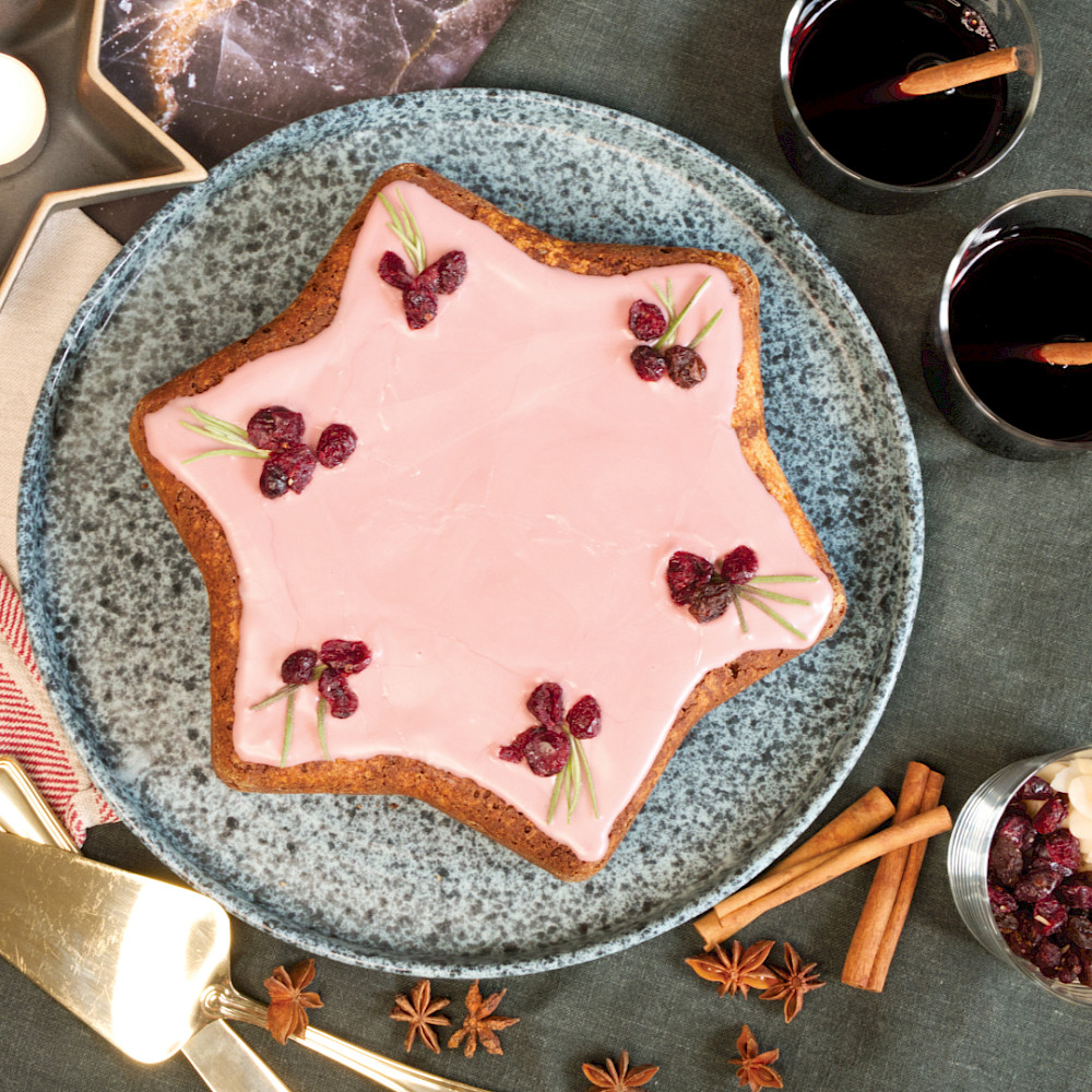 Weihnachtskuchen Glühweinstern