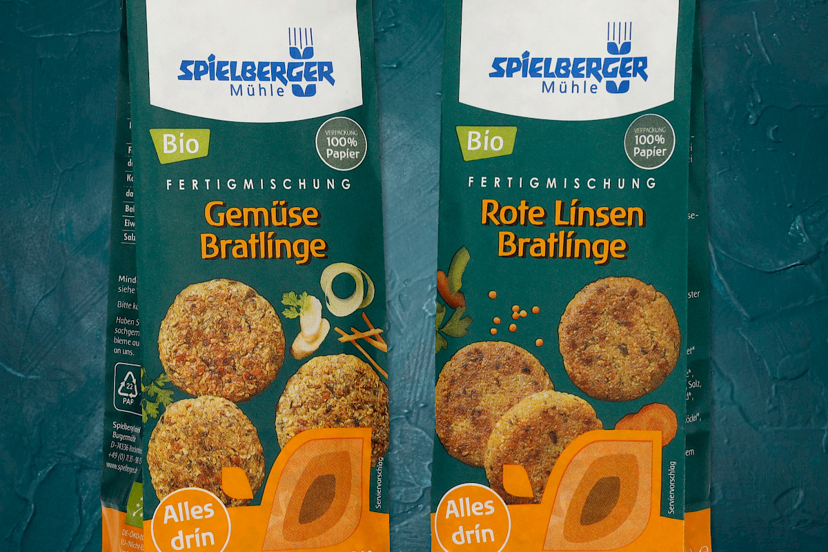 Probiert jetzt unsere neuen Mischungen für vegane Bratlinge auf Basis von Roten Linsen und Gemüse.